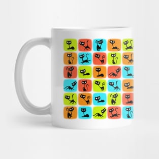 Retro Sassy Tiki Cats (double retro stadium shapes version) Mug